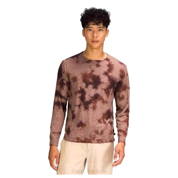 Lululemon Lab Wool Blend Tie Dye LS Shirt Mimic Tie Dye Bronze/Copper Size Lg - Picture 1 of 6
